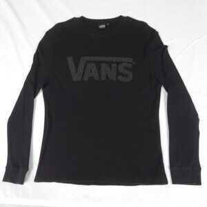 VANS SKATE CO EMBOSSED TIRE TREAD LOGO BLACK LARGE LONG SLEEVE T-SHIRT K746